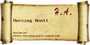 Herczeg Anett névjegykártya